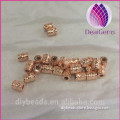 Thai silver tube beads rose gold tube spacer beads for making bracelet